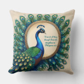 Celestial Peacock Bloom Bible Verse  クッション (正面)