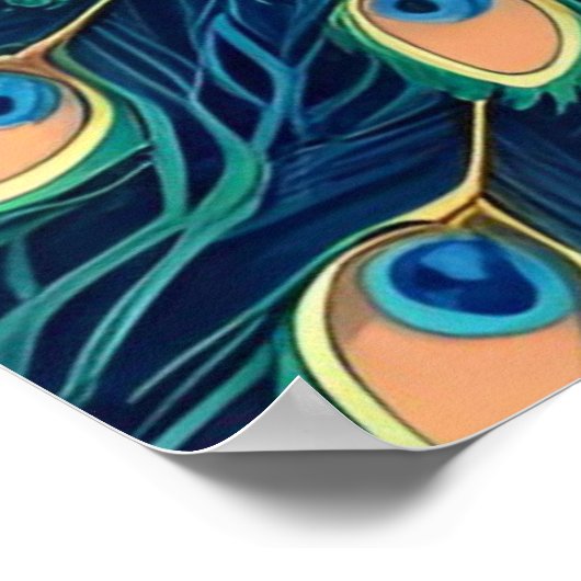 Celestial Peacock Bloom Bible Verse  ポスター (角)