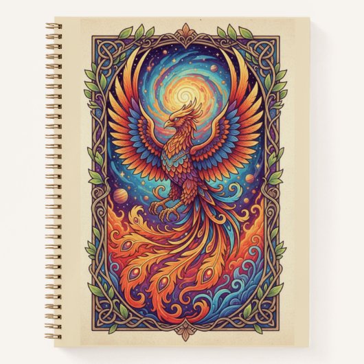 Celestial Phoenix Rebirth Zen tangle Galaxy ノートブック (正面)