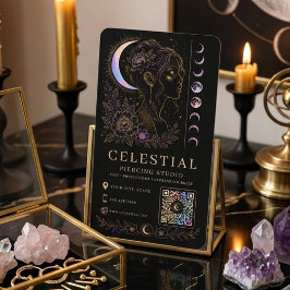 Celestial Piercing Studio Luxury Black Gold QR 名刺