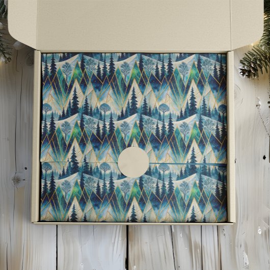 Celestial Pines Mountain Abstract Winter 薄葉紙