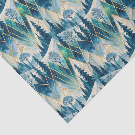 Celestial Pines Mountain Abstract Winter 薄葉紙 (詳細)