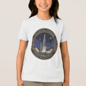 Celestial Pioneer Rocket Ship Space Exploration  トライブレンドＴシャツ (正面)