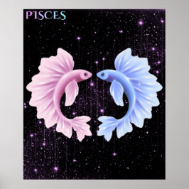 Celestial Pisces – Astrology Art ポスター