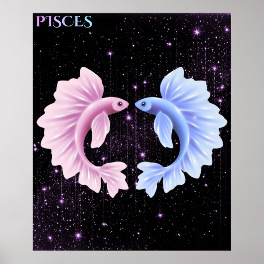 Celestial Pisces – Astrology Art ポスター (正面)