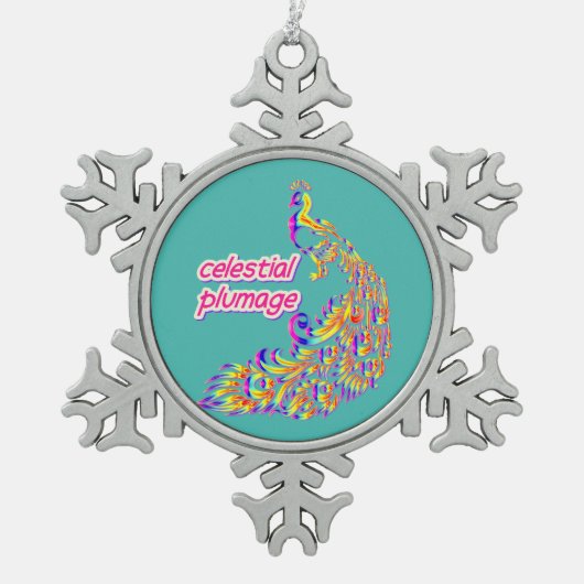 celestial plumage スノーフレークピューターオーナメント (正面)