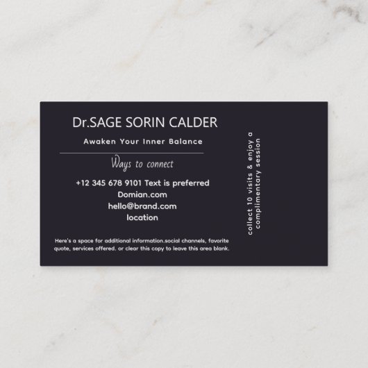 Celestial Pulse Energy Healing 名刺 (裏面)