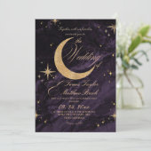 Celestial Purple and Gold Moody Wedding 招待状 (スタンド正面)