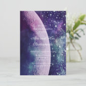 Celestial Purple Galaxy Moon Bridesmaids Luncheon 招待状 (スタンド正面)