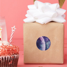 Celestial Purple Galaxy Moon Wedding  ラウンドシール