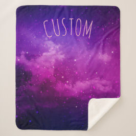 Celestial Purple Galaxy & Stars Personalized Name  シェルパブランケット