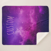 Celestial Purple Galaxy & Stars Personalized Name  シェルパブランケット (正面(横))