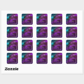 Celestial Purple Teal Silver ウェディングサンクスギフト スクエアシール (シート)