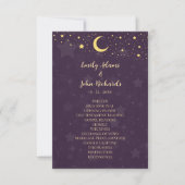 Celestial Purple Wedding Program Stars and Moon (正面)