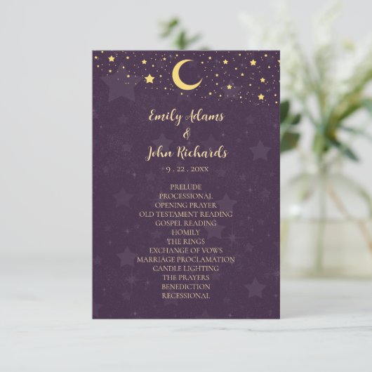 Celestial Purple Wedding Program Stars and Moon (スタンド正面)