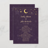 Celestial Purple Wedding Program Stars and Moon (正面/裏面)
