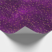 Celestial Purple & Yellow Starry Night Pattern ラッピングペーパー (角)