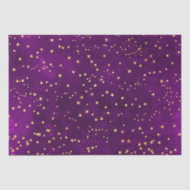 Celestial Purple & Yellow Starry Night Pattern 薄葉紙