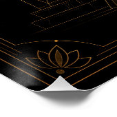 Celestial Pyramid Temple in Black and Gold Poster ポスター (コーナー)