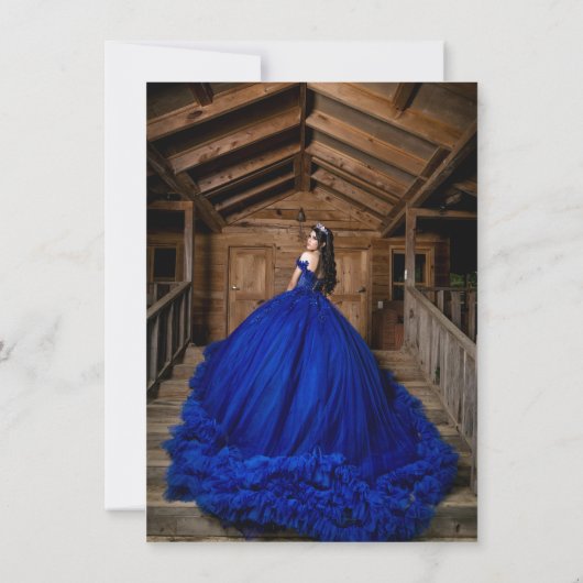  Celestial Quinceanera Midnight Stars Moon  招待状 (裏面)