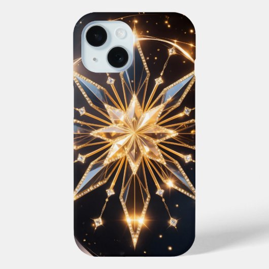 Celestial Radiance Golden Starburst Phone Case Case-Mate iPhoneケース (裏面)