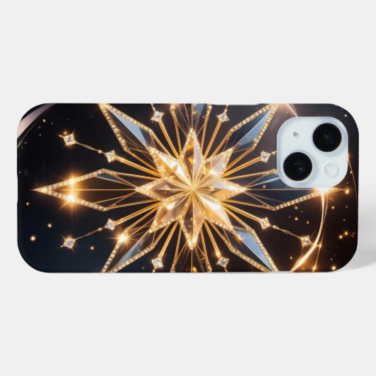 Celestial Radiance Golden Starburst Phone Case Case-Mate iPhoneケース (裏面 (横))