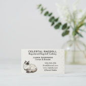 Celestial Ragdoll Registered Cattery Business Card 名刺 (スタンド正面)
