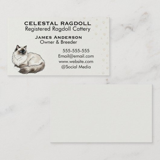 Celestial Ragdoll Registered Cattery Business Card 名刺 (正面/裏面)