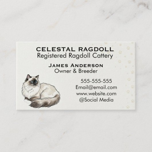 Celestial Ragdoll Registered Cattery Business Card 名刺 (正面)