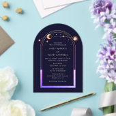 Celestial Rainbow Sun Star Moon Wedding アクリル招待状 (インサイチュ (ウェディング))