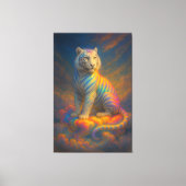 Celestial Rainbow White Tiger – Fantasy Art Painti キャンバスプリント (正面)