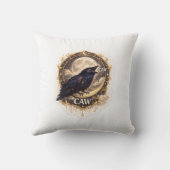 Celestial Raven Moon Gothic Night Nature Vibes クッション (裏面)