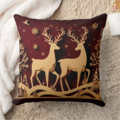 Celestial Reindeer Waltz – Golden Forest クッション (ブランケット)