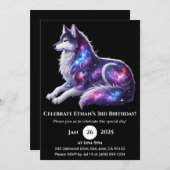 Celestial Resting Wolf Birthday Invitation 招待状 (正面/裏面)
