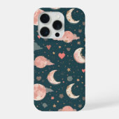 Celestial Romance Dreamy Moon & Stars Valentine Se iPhoneケース (裏面)