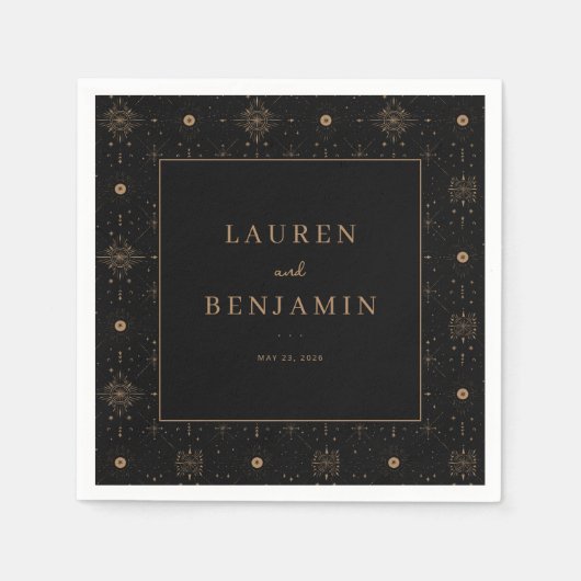 Celestial Romance Wedding スタンダードカクテルナプキン (正面)