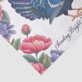Celestial Rooster Greeting with Floral Border 薄葉紙 (詳細)