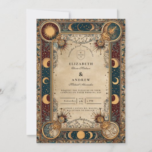 Celestial Royal Baroque Wedding 招待状 (正面)