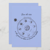 Celestial Save the Date Classic Round Sticker 招待状 (正面/裏面)