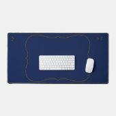 Celestial Scholar Navy Blue Desk Mat With Initials デスクマット (キーボード&マウス)