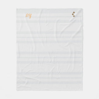 Celestial Scholar White and Gold Accent Blanket フリースブランケット