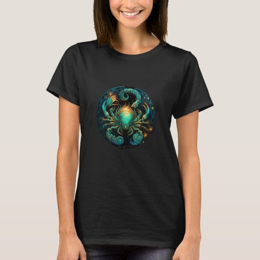 Celestial Scorpio Zodiac Sign Illustration Tシャツ (正面)