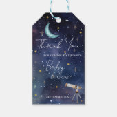 Celestial Sky Moon & Stars ベビーシャワーの御礼 ギフトタグ (正面)