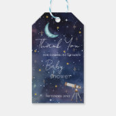 Celestial Sky Moon & Stars Baby Shower Thank You ギフトタグ (裏面)