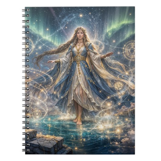 Celestial Sorceress Notebook – Mystical Blue ノートブック (正面)