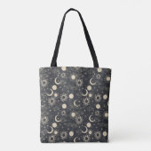 celestial space sun moon galaxy planet beige トートバッグ (裏面)