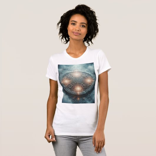 Celestial Spell Circle – Glowing Alchemy Tシャツ (正面フル)