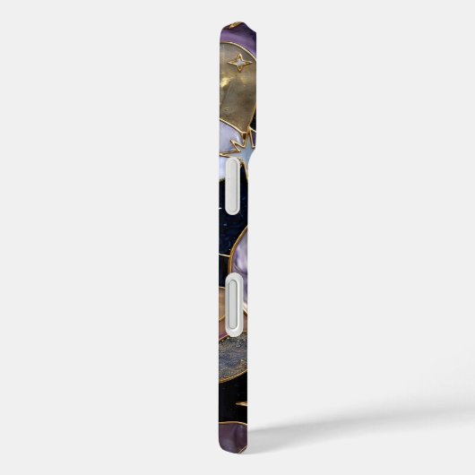 Celestial StainedGlass iPhone Case Moon Stars Gold Case-Mate iPhoneケース (裏面 / 右)