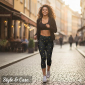 Celestial Star Pattern Luxe Comfort Stretch Fit カプリレギンス