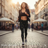 Celestial Star Pattern Luxe Comfort Stretch Fit レギンス